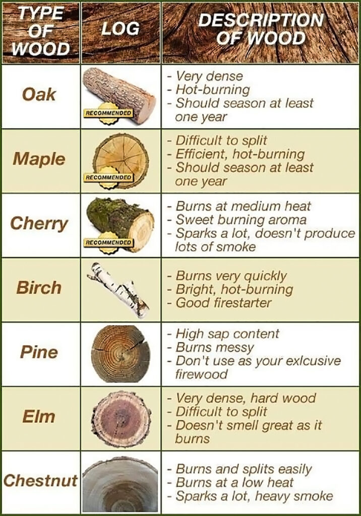 Best fuel for outdoor log burner infographic