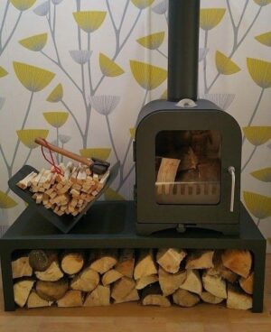 2kw stove with bench log store