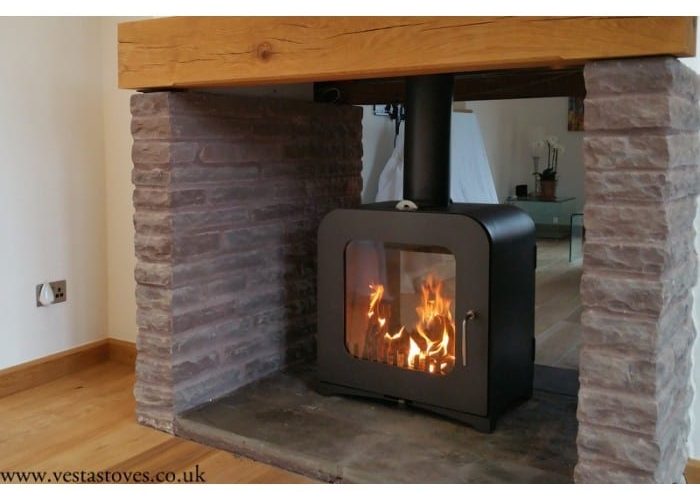 12KW Double Sided Stove in Charcoal