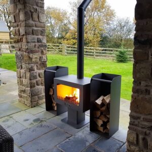 outdoor stove installed in pavillion