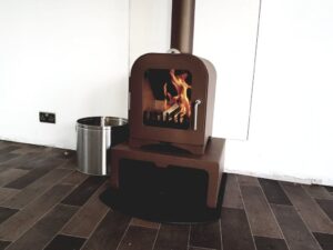 Garden room - conservatory stove with log storage